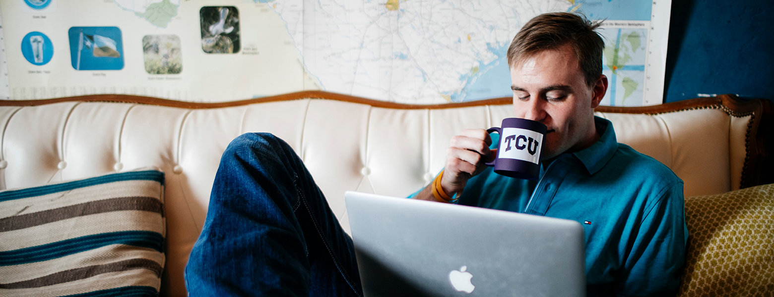Professional MBA student working online