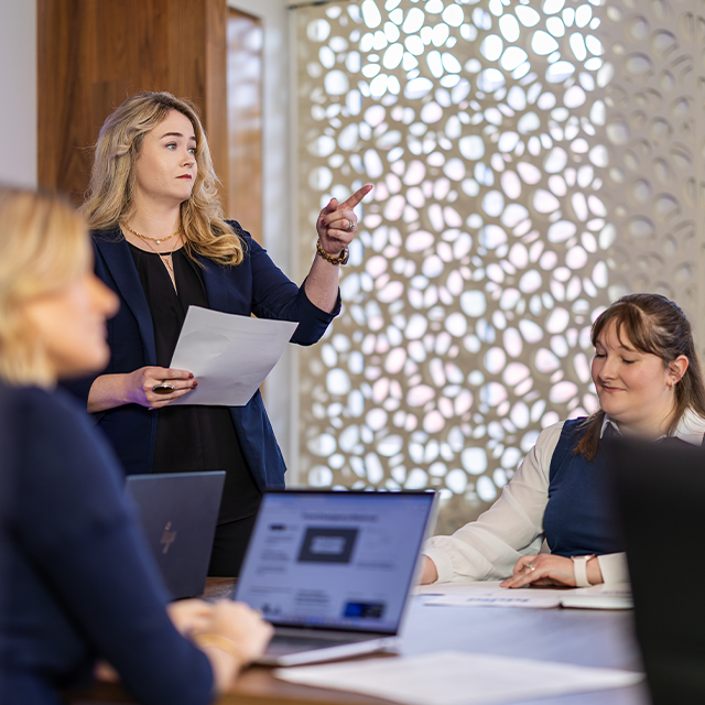 TCU Neeley School of Business Executive Education students in presentation