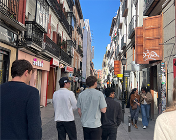 TCU Neeley students exploring the city and local businesses while studying abroad