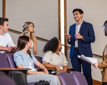 Students interacting with faculty and field professionals