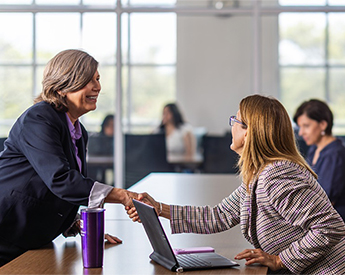 Faculty and student conversation