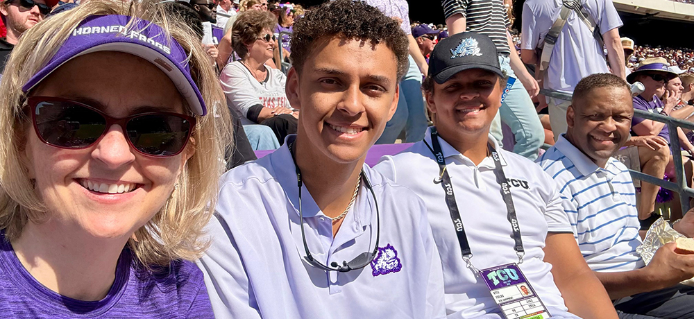 Fields family at TCU football game