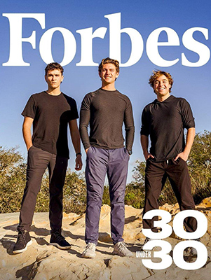 Magazine cover with three Neeley alumni