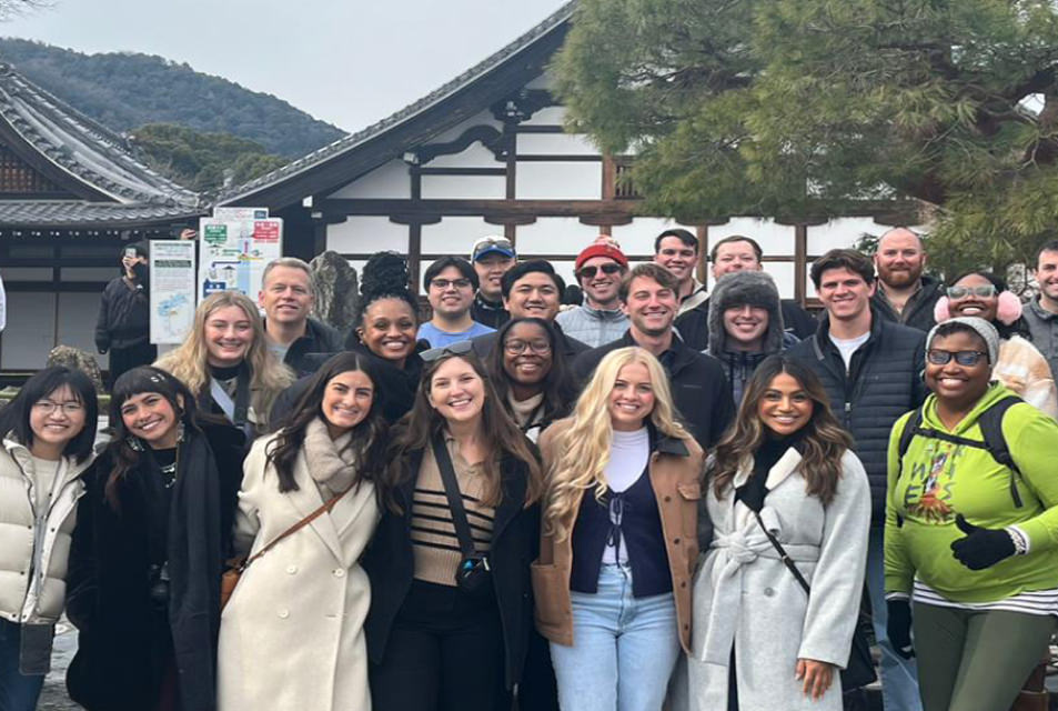 Grad student study abroad in Japan group