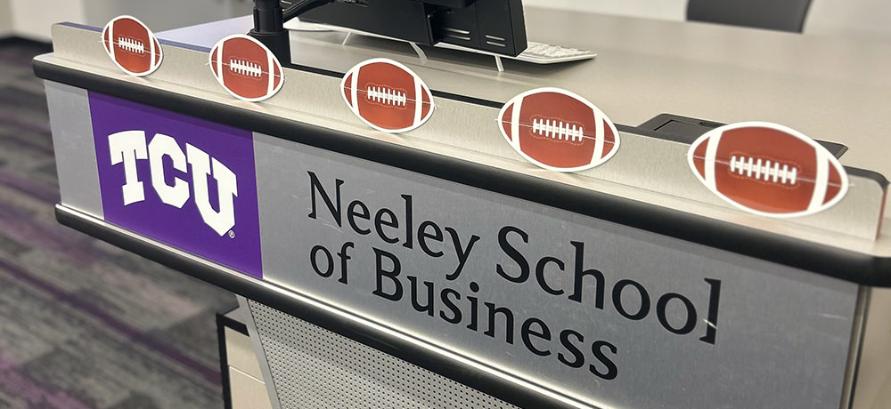 Super Bowl marketing desk decor