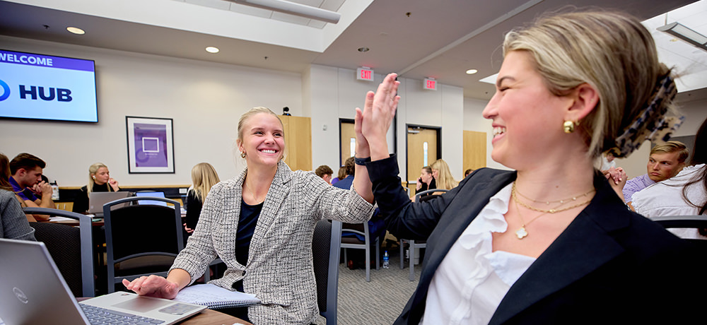 TCU Gives Day highfive
